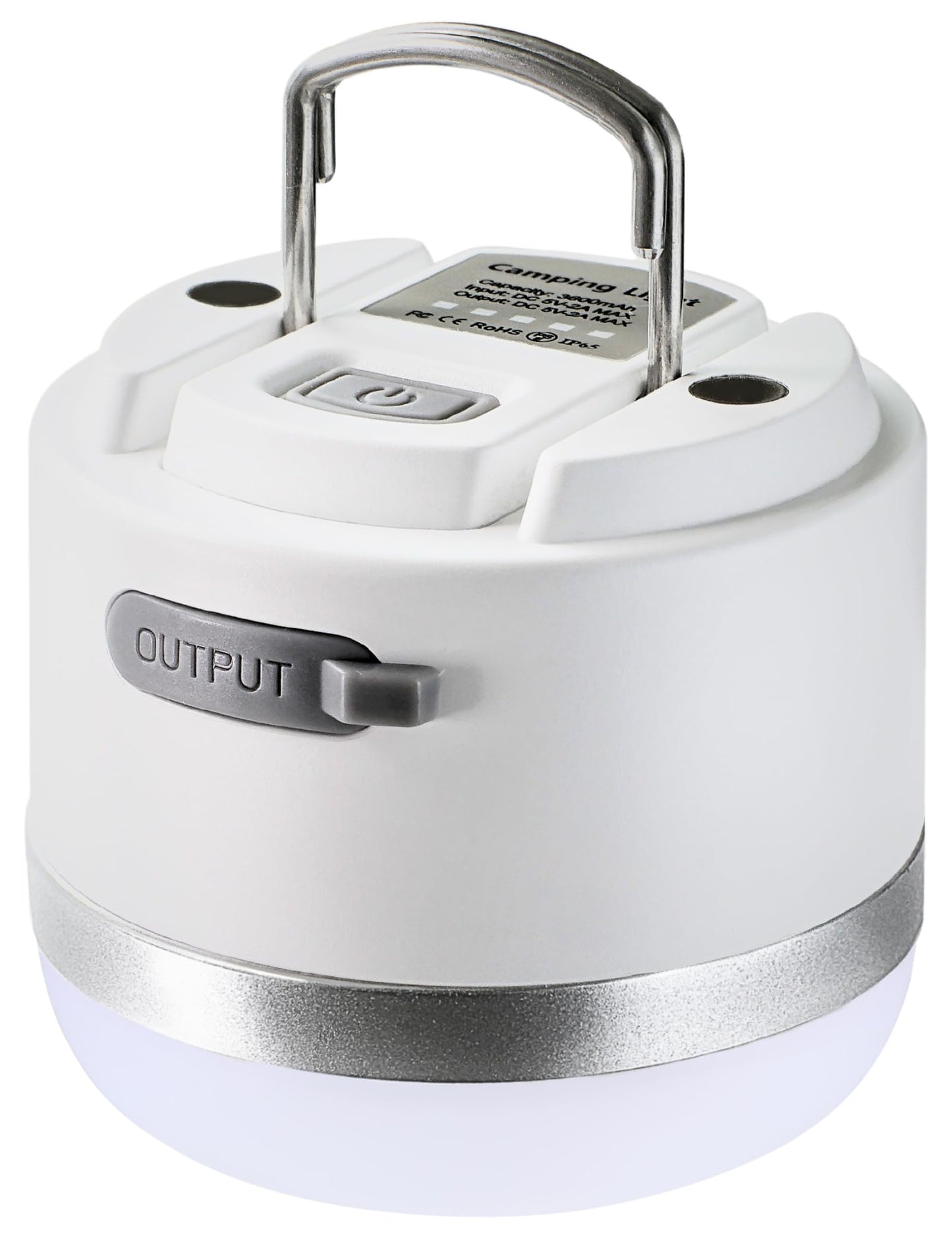 Joyzy Rechargeable LED Camping Lantern - 5 Light Modes, 600lm Outdoor Light, Mini Hanging Lamp for Fishing, Car or House Emergency Kit (White)