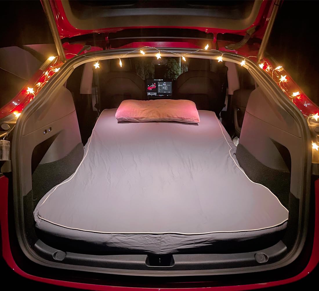 TANOLA TESBEAUTY Upgraded 2025 2026 Juniper My Camping Mattress for Tesla Model Y Tesla Model X, Memory Foam High Density Foam, Tesla Accessories Multifunctional Carry Case&Fitted Sheet Provided