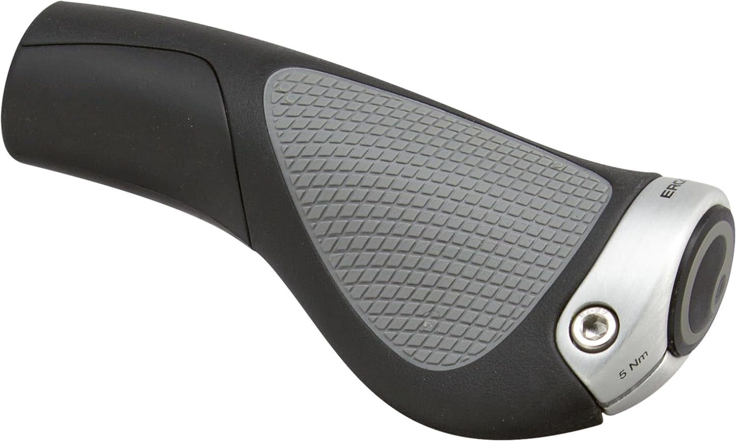 Ergon GP1 Mountain Bike Grips, Black/Gray, Rubber