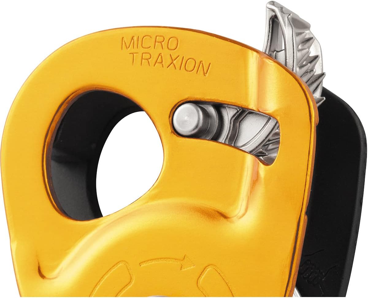 Petzl Unisex_Adult Seilrollen Micro Traxion Cable Pulley, Yellow, Standard Size