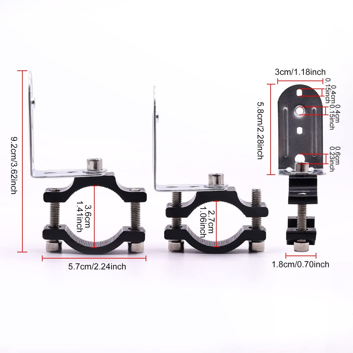 Motorcycle Fog Light Fork Mount Brackets, Light Clamps, Handlebar Fork Tube Mounting for Fog Lights Bull Bar Fits 1-1.4inch