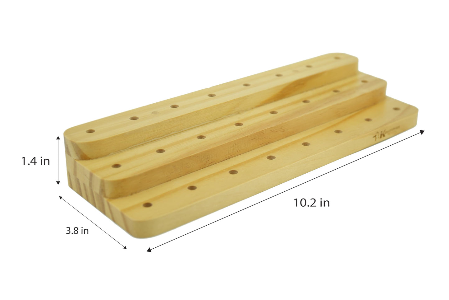 Kingfisher Fly Tying Thread Spool Stand, 24 Spools Capacity, Natural Beech Wood, 3 Layers, 1.57 inch (4cm) Tall Dowels.