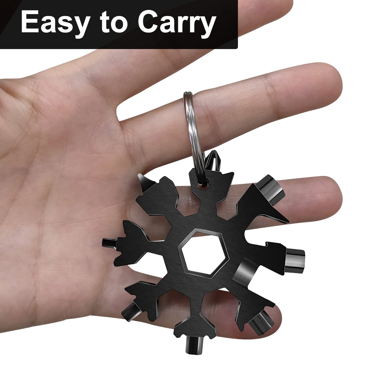 18-in-1 Snowflake Multitool, 12 Packs Stainless Steel Snowflake Wrench/Bottle Opener/Screwdriver Kit, Stainless Steel Portable Star Tool for Christmas Great Gifts