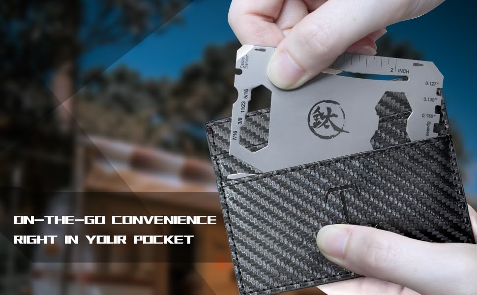 TI GEEK 17 IN 1 Titanium Credit Card Multitool EDC Pocket Tool, Survival Tool Gadgets Wallet Multitool Card for Quick Repairs Stocking Stuffers Gifts for Men Fathers