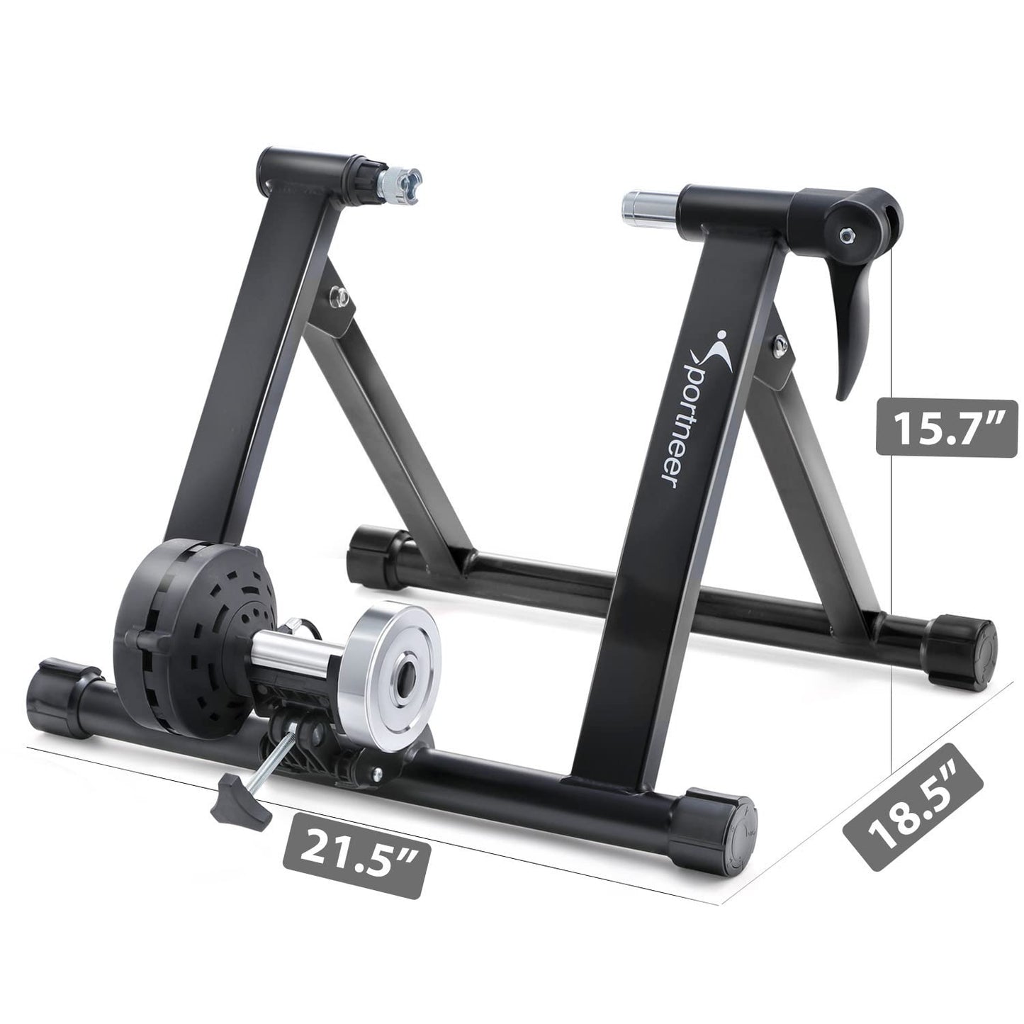 Sportneer Bike Trainer Stand Indoor Exercise - Sportneer Magnetic Bicycle Cycling Training Accessories with Noise Reduction Wheel Kit for Road Bike