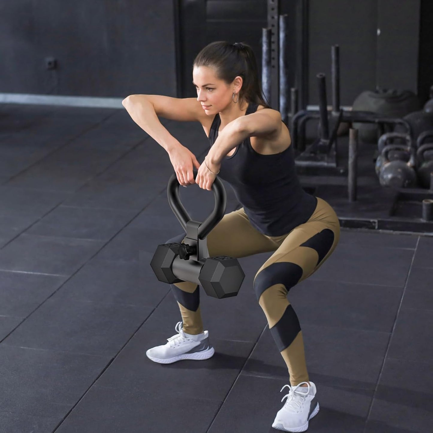 Kipika Kettlebell Handle Steel Converter Handle, Adjustable Dumbbell Grip Handle, Grip Handle Attachment for Dumbbells, High-Strength Steel Grip Handle for Home Gym Weight Lifting