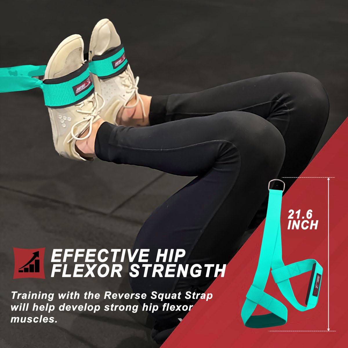 Reverse Squat AB Strap Prfect for Training Abs and Hip Flexors. Elite Speed, Jumping, and Explosiveness for men and women. (Straps for Cable Machines) Knee Protection, Leg Strength, and Deep Core.