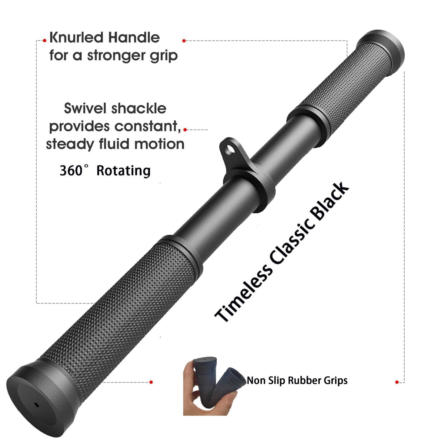 Kinglotus Straight Bar Pull Down Cable Attachment,Tricep Press Down Bar Bodybuilding Strength Training Attachments.Exercise Machine