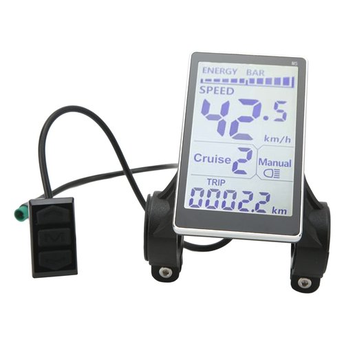 Oreb Bike Computer, Waterproof LCD Display Bicycle Speedometer and Odometer, 5 Pin 24V 36V 48V 60V Cycling Computer MTB Tracker, Bicycle Display Meter for 31.8, 22.2mm Electric Bikes
