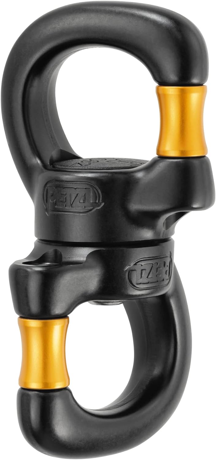 PETZL P58 SO Open Gated Swivel with Sealed Ball Bearings, Yellow/Black
