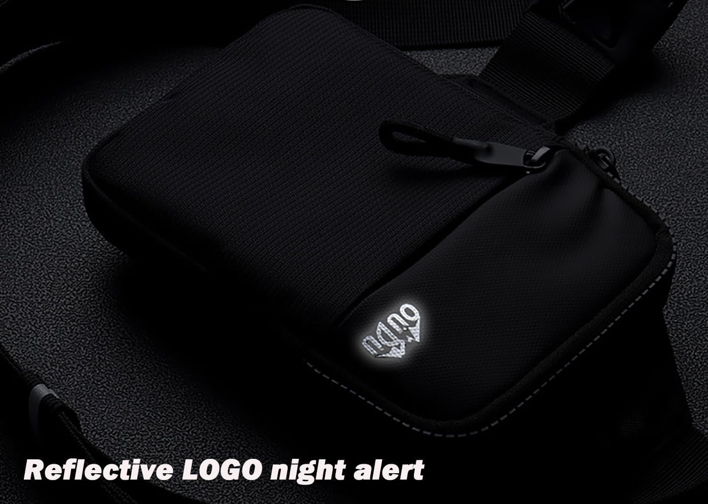 JMMDY Small Sling Bag for Women and Men, mini Crossbody Bags Trendy with Extended Strap, Lightweight Chest Bag (Black)