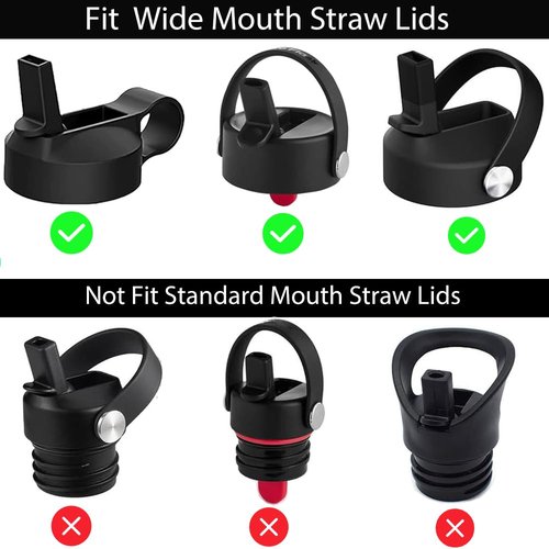 6-Pack Replacement Straws for Hydro Flask Wide Mouth Water Bottle, BPA Free 6 Straws and 2 Straw Cleaning Brushes (Fit for Hydroflask Bottles)