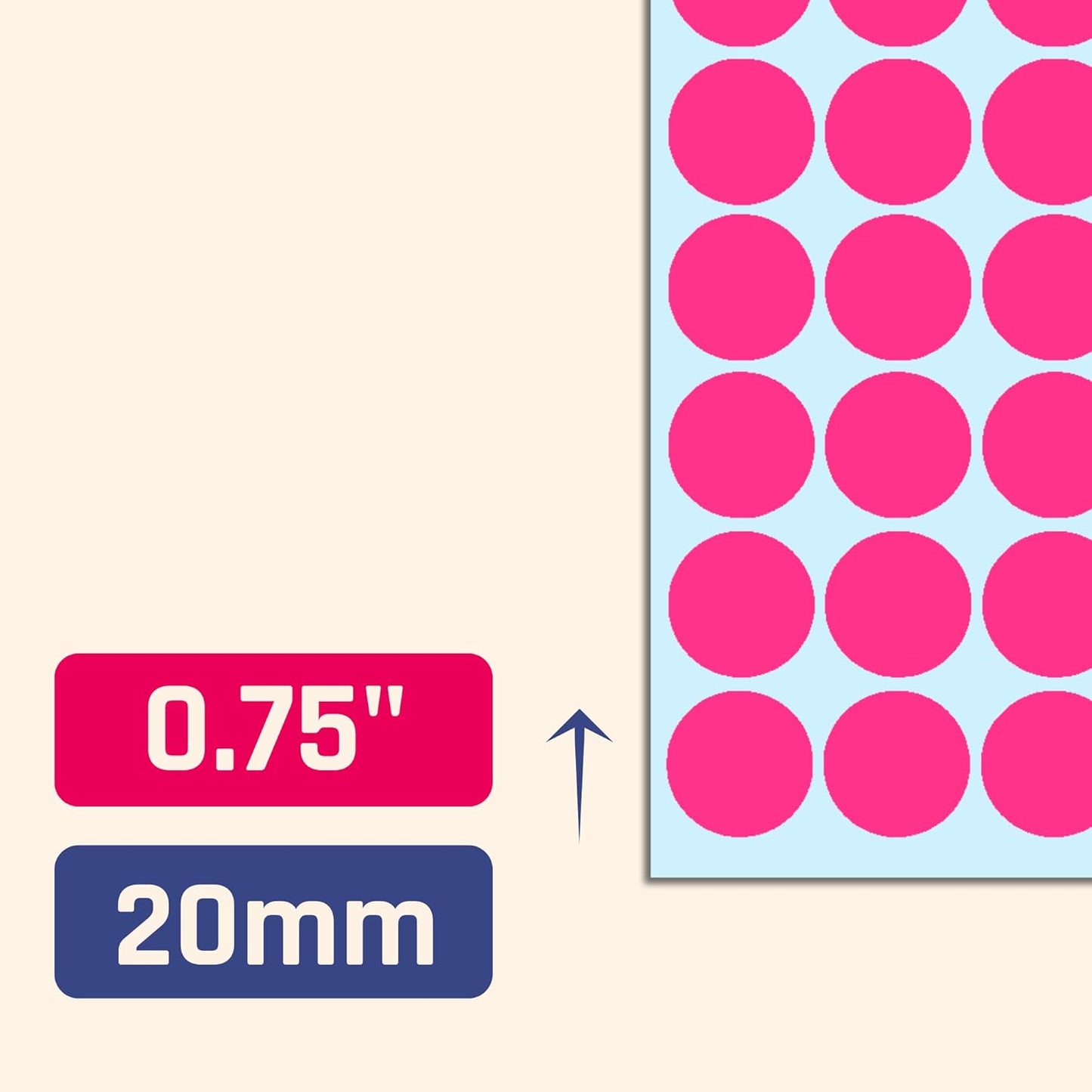 2000 Pack, 3/4" Round Dot Stickers Circle Labels - Red