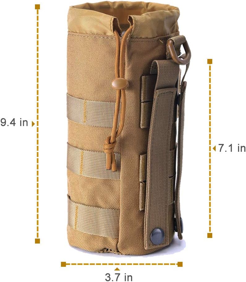 Upgraded Tactical Water Bottle Holder | Molle Pouch for Travel & Hydration