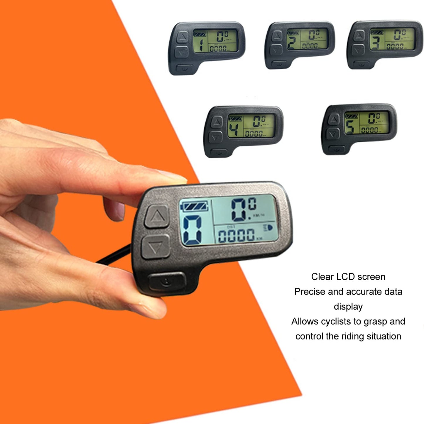 24V 36V 48V Universal Electric Speed Meter KT LCD1 Electric LCD Display Meter for Electric