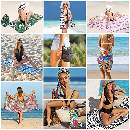 Genovega Microfiber Lightweight Thin Beach Towel Compact Oversized Quick Dry Sandproof Towels Sand Free Swim Camping Pool Clearance Travel Essentials Accessories Vacation Women Men Adults Blue Turtle