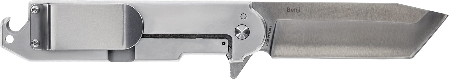 Smith & Wesson Accessories Smith & Wesson Big Benji Featuring 8Cr13MoV Stainless Steel Tanto Blade, G-10 Handles, Bottle Opener, and Money Clip