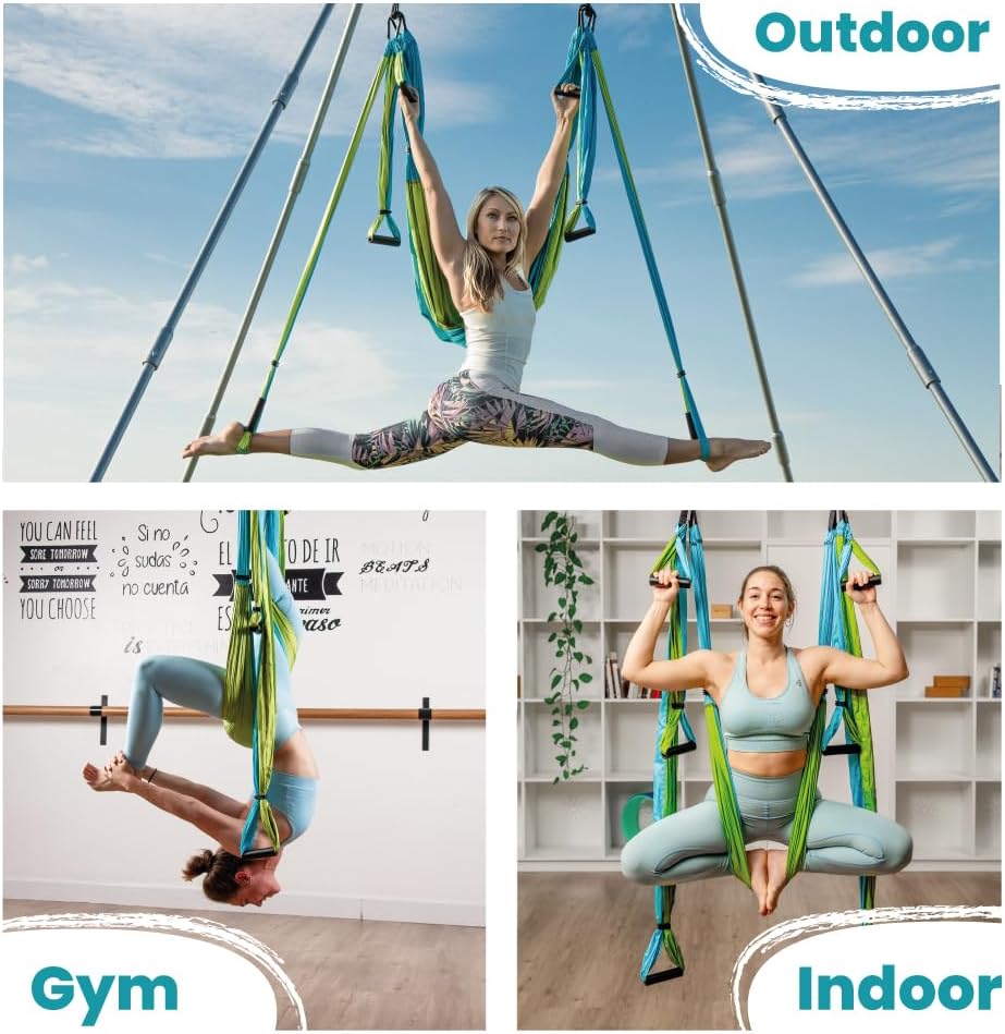 Swing Set for Home & Outdoor | Easy Setup for Strength, Balance & Back Pain Relief | Adjustable Straps & 600lb Capacity, Includes Carrying Bag & Online Tutorials