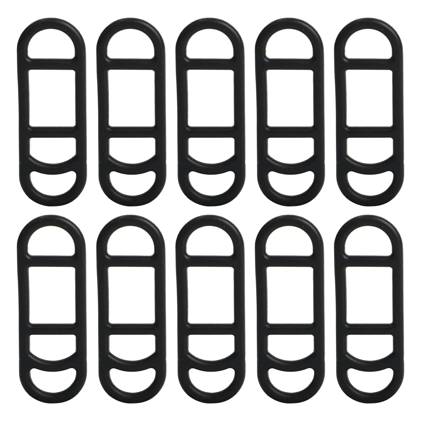 10PCS Bike Silicone Mount Band, Bicycle Light Fastening Straps, Universal Adjustable Bike Light Mount Bands (Black)