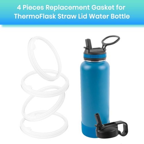 BOSORIO 4 Pack Gaskets Compatible with ThermoFlask 16oz 24oz 32oz 40oz Water Bottle with Straw Lid, Replacement O Ring Rubber Seals Part(Not for Spout Lid and Chug Lid)