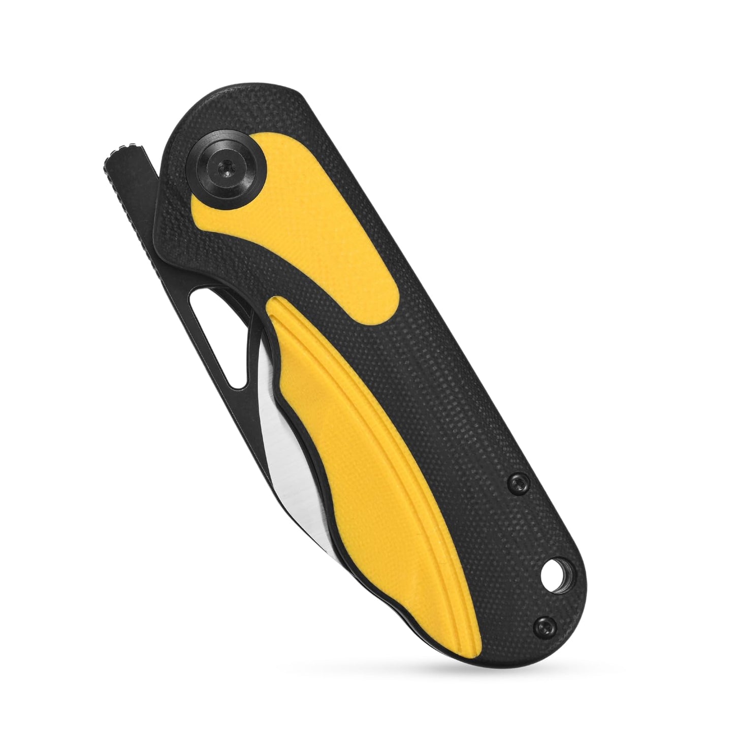 Sitivien ST156 Pocket Folding Knife, Sandvik 14C28N Steel Blade with G10 Handle,Chinese Zodiac Series EDC Tool Knifes for Camping Hiking Survival Fishing(Yellow)