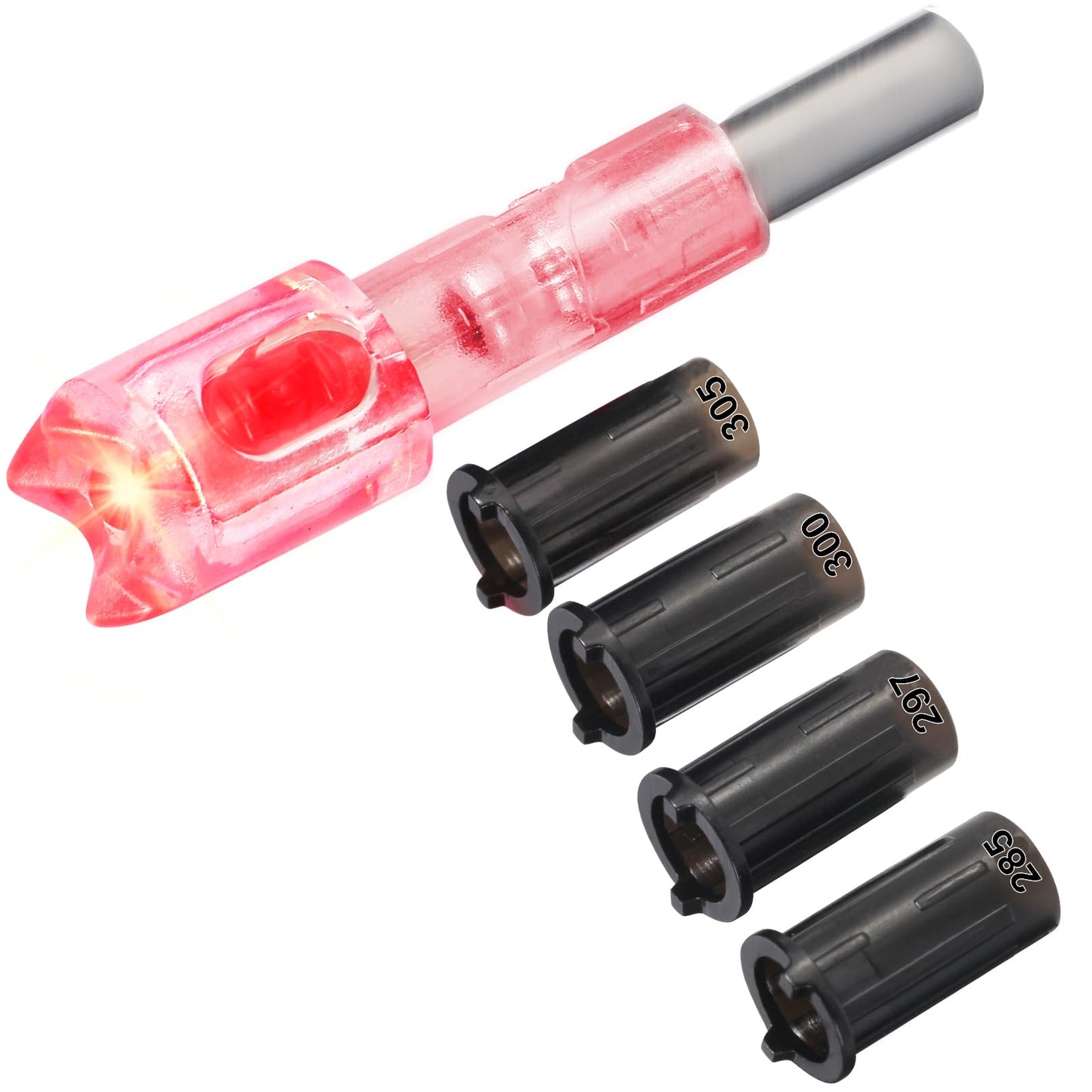 Keuaaao 6PCS Lighted Nocks for Crossbow with .285 .297 .300 .305 Bushings, Lighted Crossbow Nocks with ON/Off Switch, High-Visibility LED Crossbow Nocks, Upgrade Two-Moon Slot