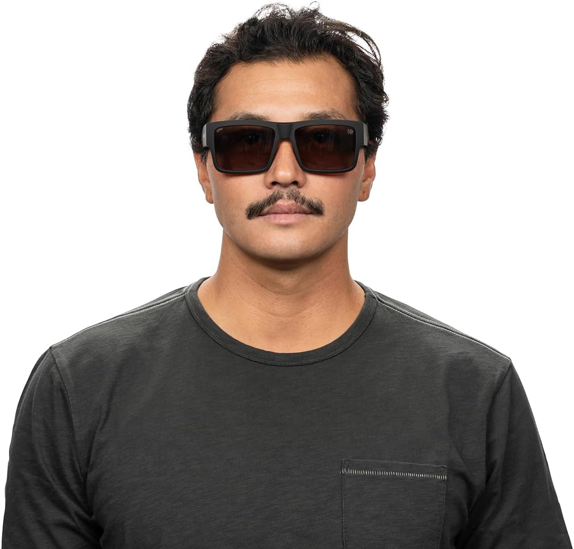 Spy Optic Unisex Cyrus Soft Matte Black/Happy Grey Green Polar Sunglasses