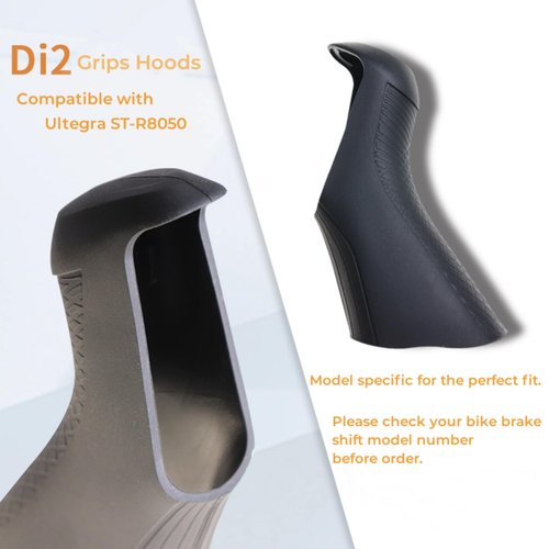 NELboNs STI Lever Hoods Compatible with Ultegra ST-R8050,Silicone Bike Grips Lever Hoods for ST-R8050,Pair of Bicycle Brake Grips Protective Cover,Black