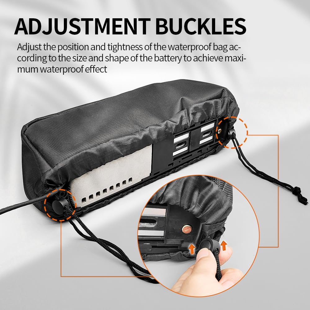 HUDAMZKY Ebike Battery Protective Bag Cover, Electric Bicycle 36V 48V 52V 60V Li-ion Battery Waterproof Dustproof Anti Mud Cover