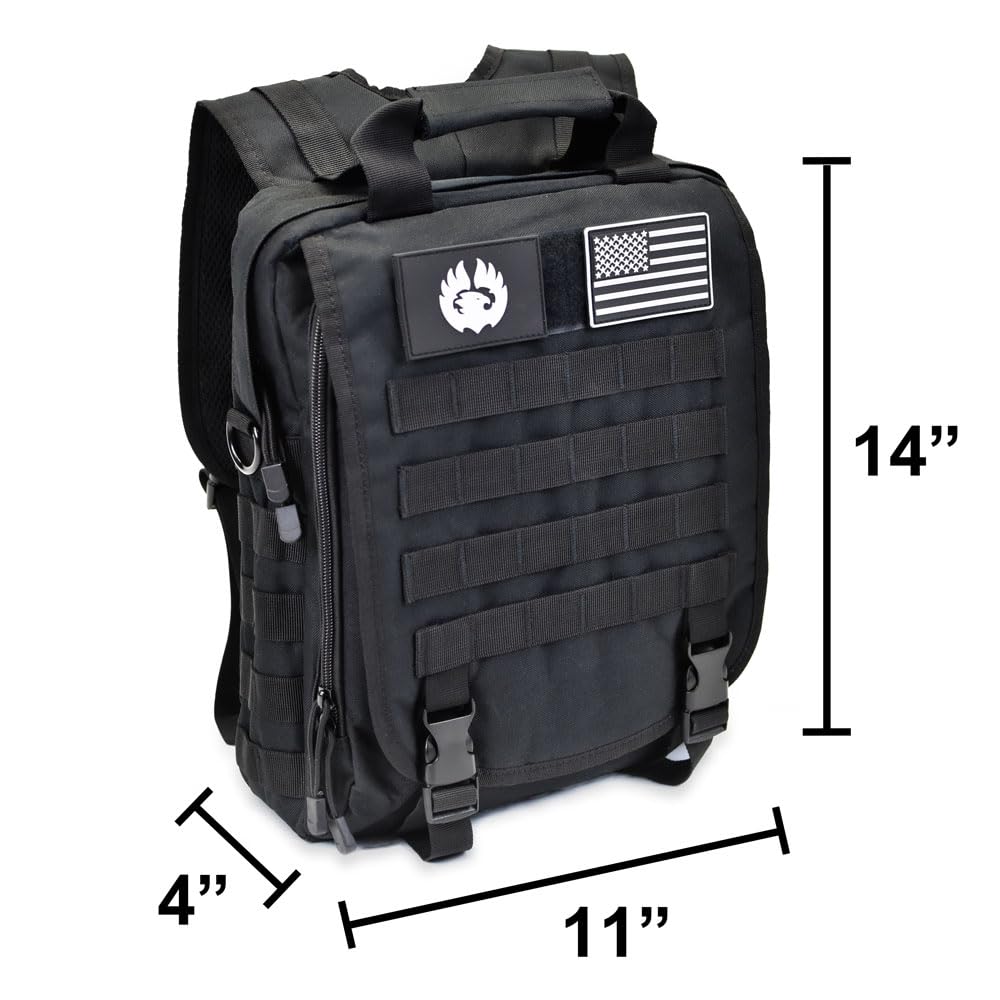 TORCH MOLLE Urban Commuter Backpack Laptop Bag Rucksack for Hiking Cycling Crossfit Light Rucking EDC Gear V2 (Black)