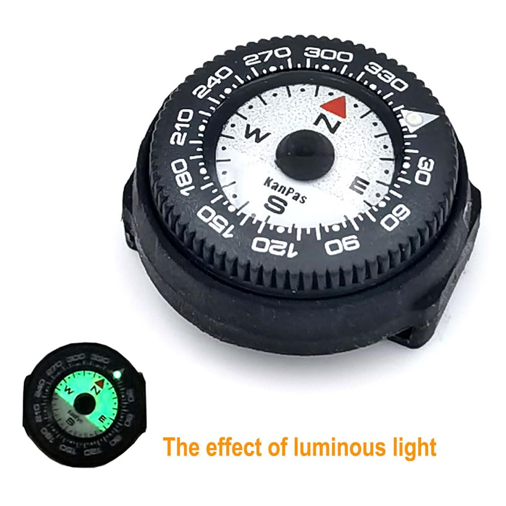 KanPas Mini Button Map Compass with Turnable Bezel for Watchband Every Day Carry