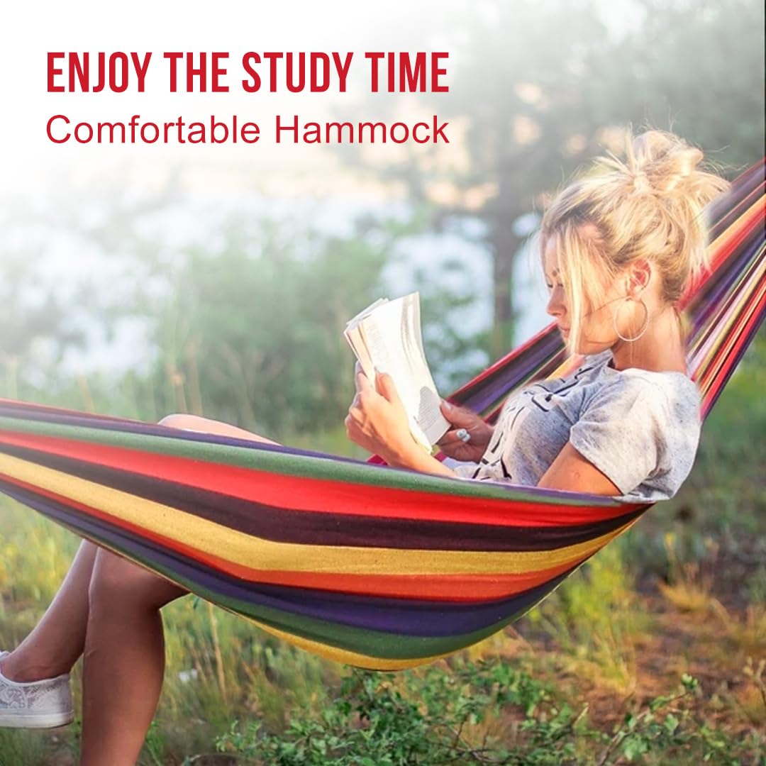 Aran co Ultra-Light Travel Camping Hammock with Tree Straps for Hanging - Durable Folding Hammock Up to 450lbs, Portable Hammock Camping for Indoor and Outdoor - Single/Red