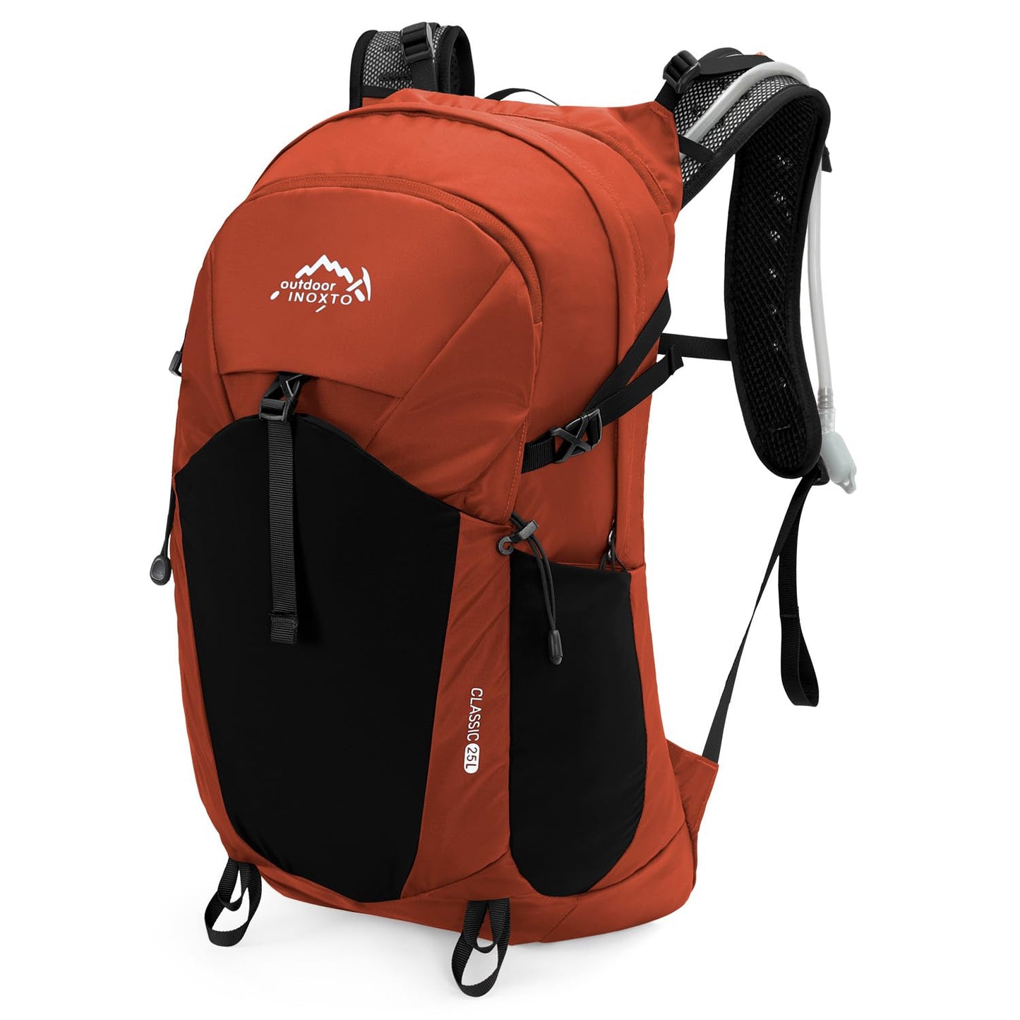 IX INOXTO Hiking Hydration Backpack with 3l Water Bladder for Women and Men 25L Water Backpack for Hiking, Cycling, Running, Climbing, Camping (Orange) (Orange)