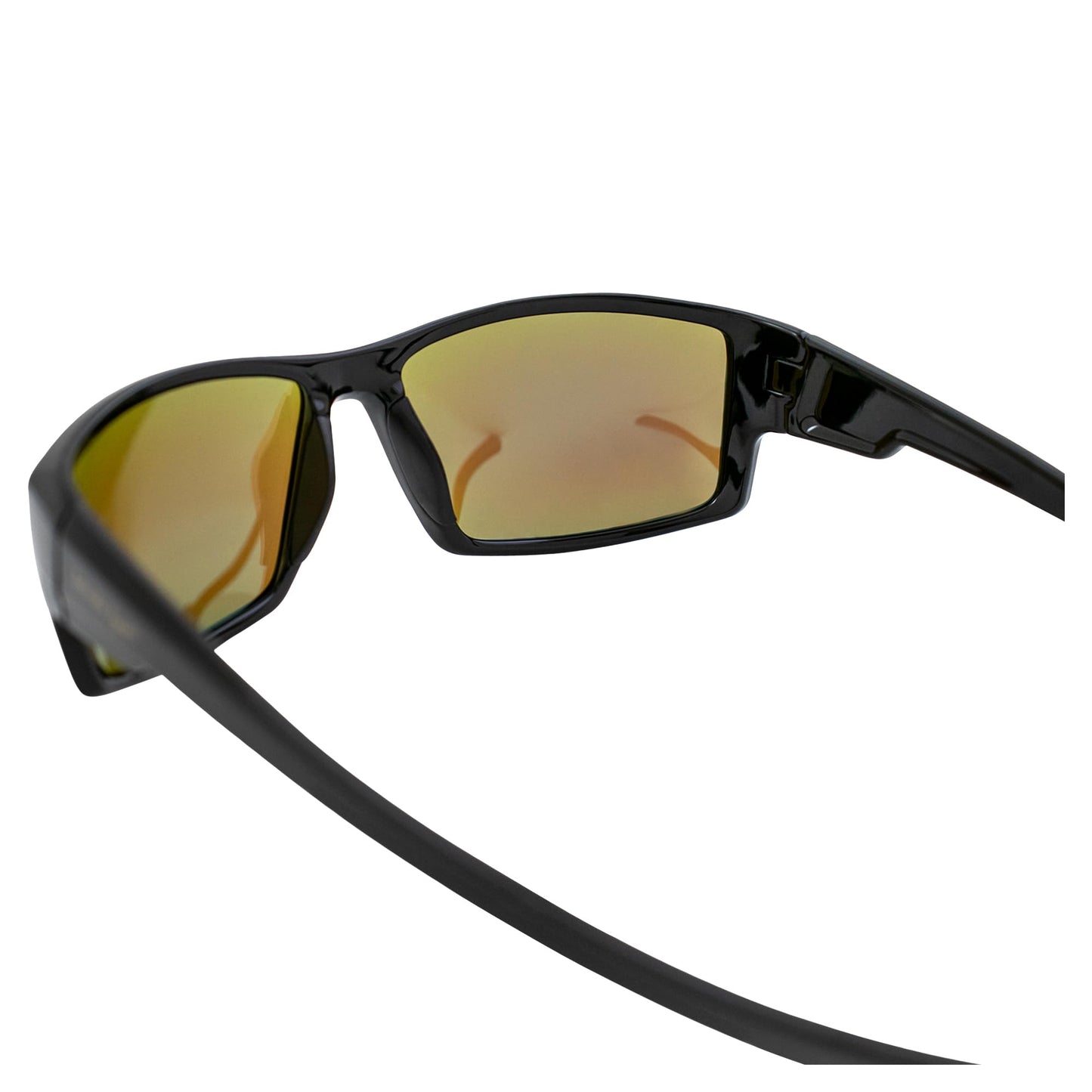Islander Eyes Belize Polarized Sunglasses for Men or Women Sporty Wraparound Black Frame w/Blue Mirror Lens