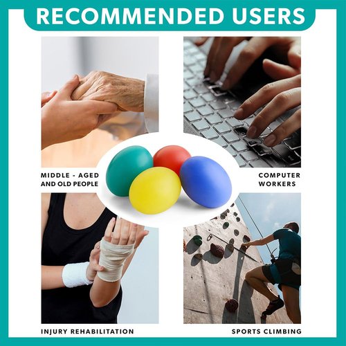 Stress Relief Balls, Exercise Hand Ball, Finger Strengthener, Hand Grip Strengthener, Stress Relief Ball for Adults and Kids (Very soft)