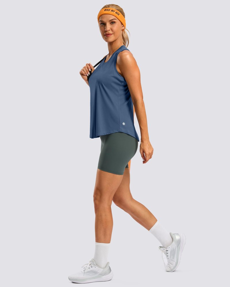 G Gradual Women's Workout Tank Tops Racerback Athletic Yoga Tops Loose Fit Sleeveless Running Gym Sports Shirts for Women(Navy,M)