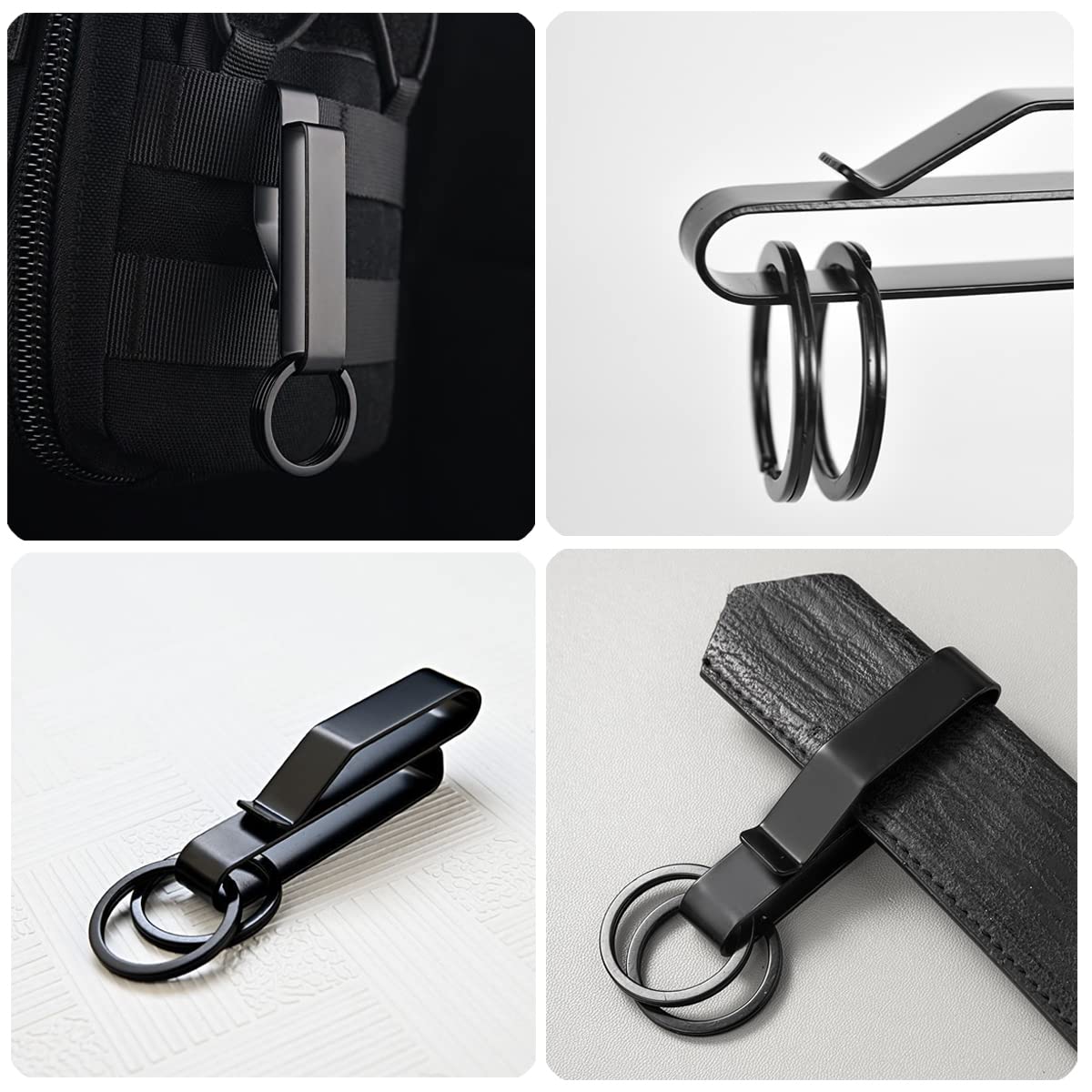 2 Pack Duty Belt Key Holder, Belt Key Clip Key Holder, Tactical Stealth Key Ring, Stainless Steel Tactical Key Holders, Belt Key Clip for Police Handcuff and Fire Agencies Fits Max 2.25 Inch Belt