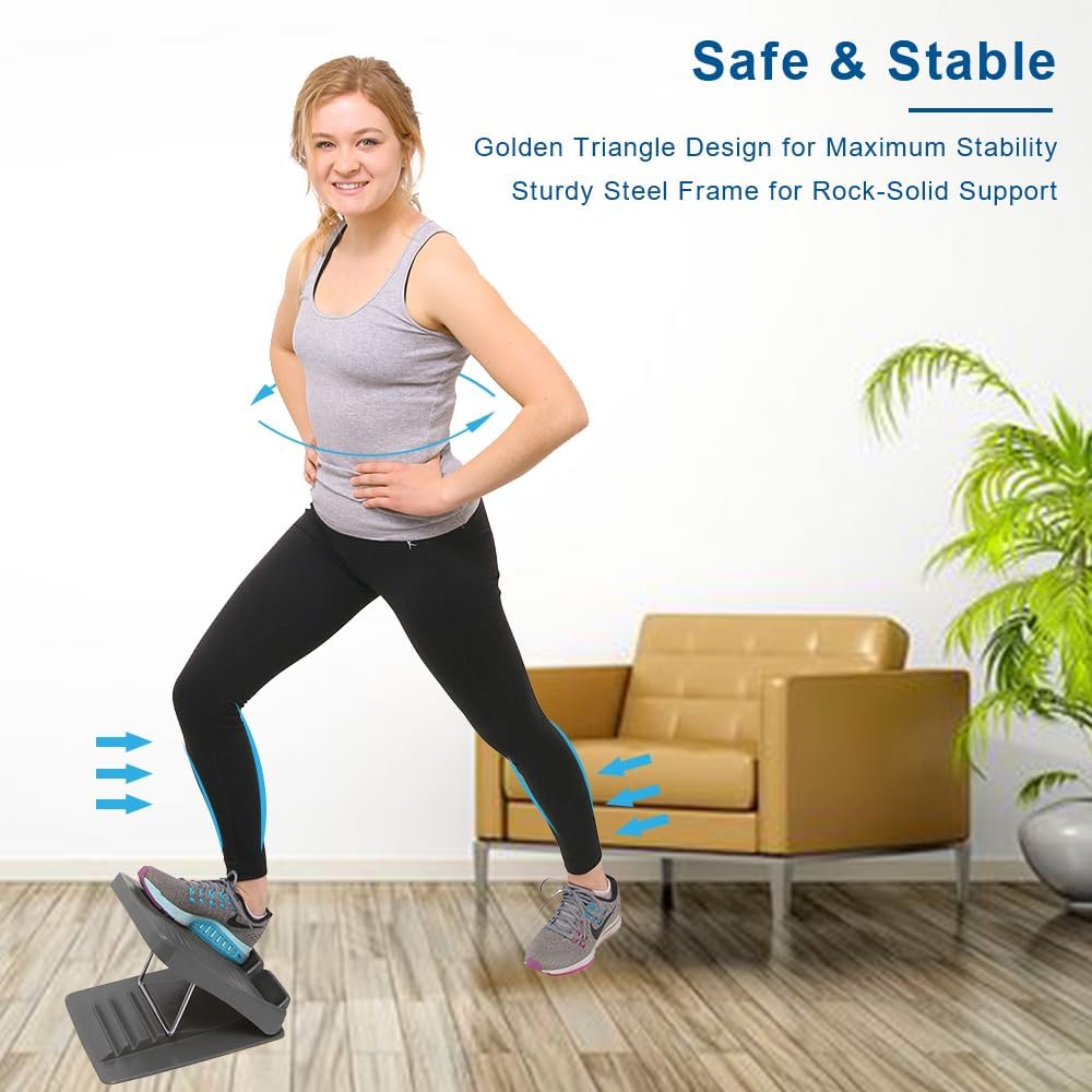 StrongTek Portable Slant Board, Lightweight 3.7 lbs, 5-Level Adjustable Calf Stretch Board (20°–50°) with Non-Slip Surface for Safe Stretching, Improved Ankle Flexibility, Balance & Rehab Anywhere