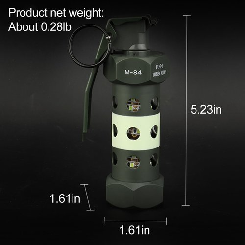 Zhongren M-84 CS Airsoft Flashlight Flashbang Plastic Grenade Toy Model Emergency Camping Lamp Portable Lantern Tactical Gear Accessories for Army Fans Military