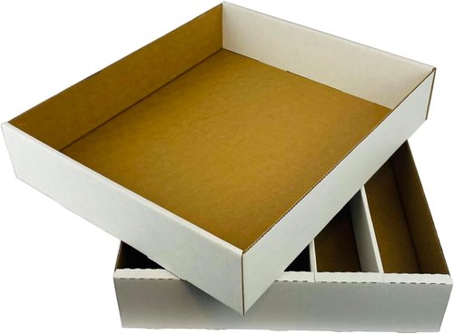 Max Protection (2) 5000 Count Card Storage Box - Durable Corrugated Cardboard for Trading, Sports & Gaming Cards, Full Lid Design, Home Organization