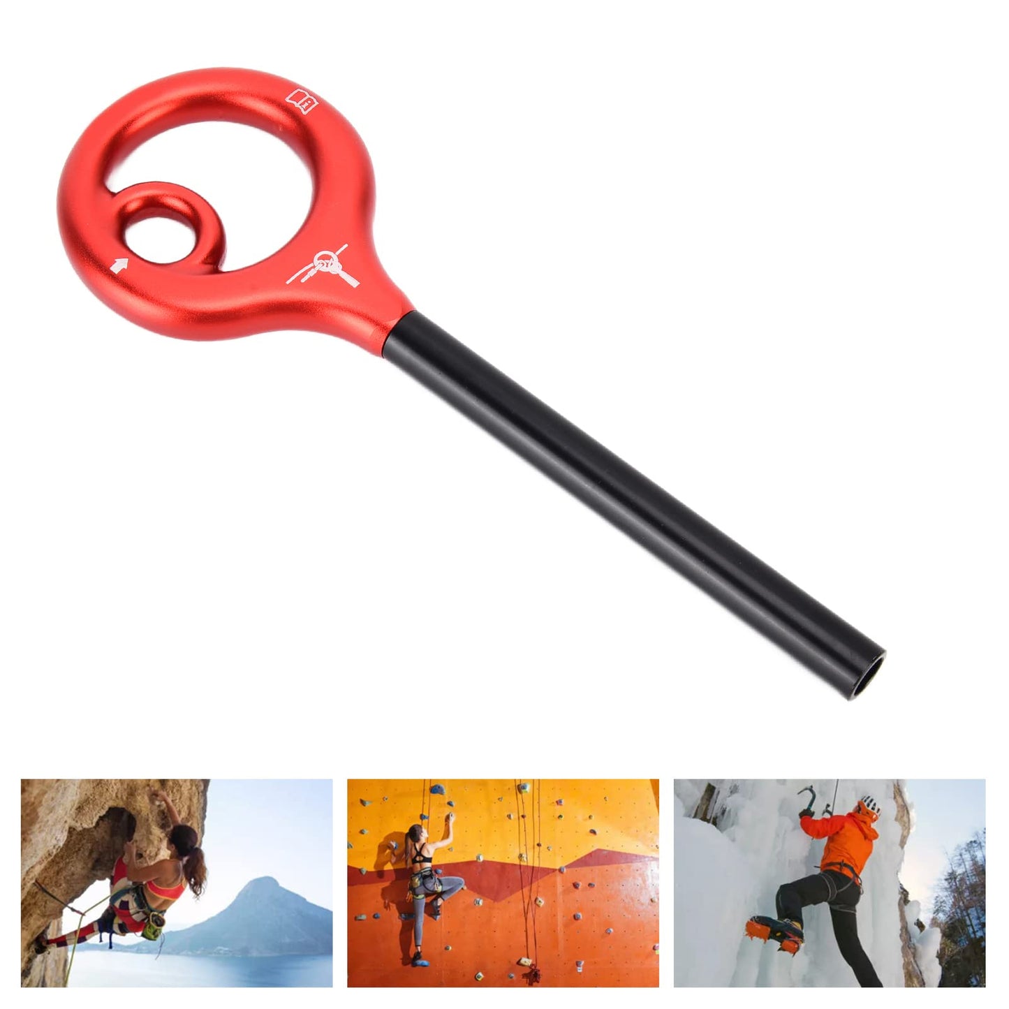 KLLJRFW 9 Rescue Figure 9 Shape Rigging Descender Anti Falling Outdoor Rock Climbing Speed Descent Equipment for Rock Climbing (Red)