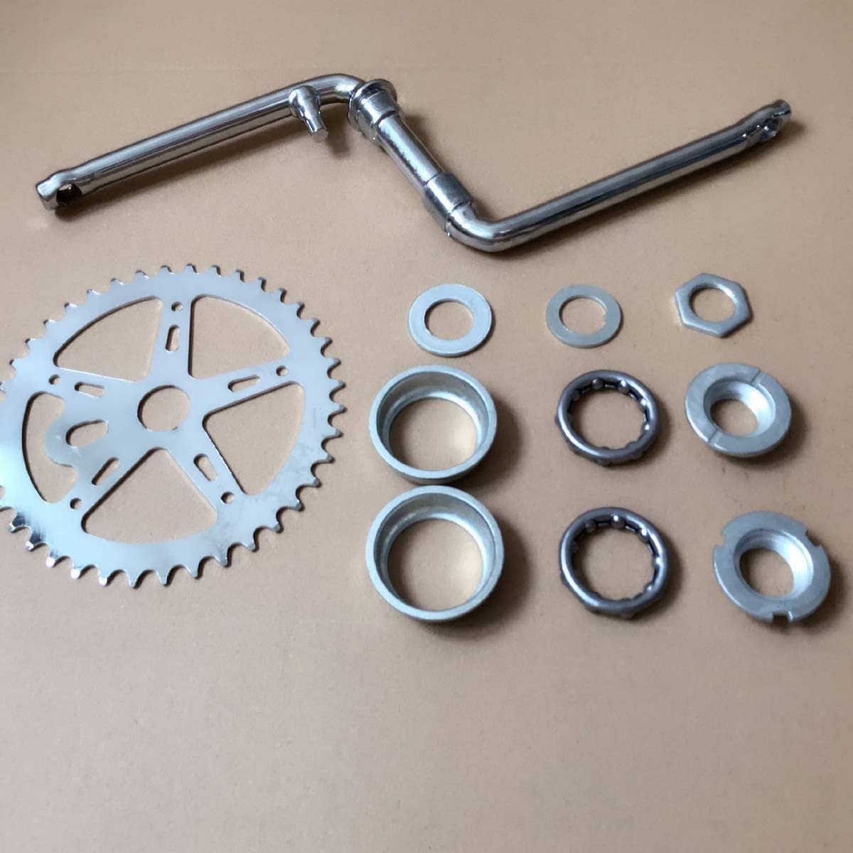 2'' Wide Pedal Crank Kit Part 40T/44T Sprocket Only - Bicycle Wide Crank Sprocket (Silver, 44T)