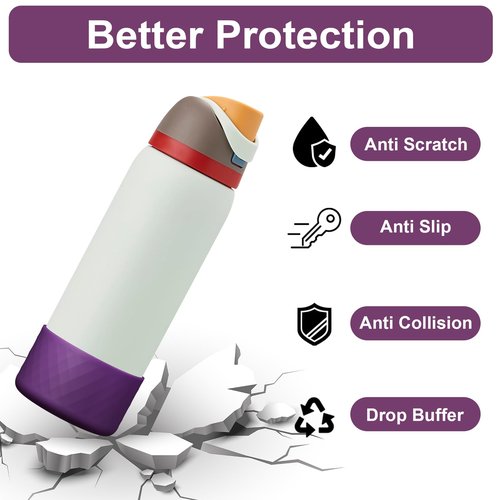 YOUCOX Silicone Boot for Owala Water Bottle 40 oz, Anti-Slip Protective Sleeve for FreeSip/Twist/Flip Stainless Steel Water Bottles, Bottom Cover for Owala Accessories, BPA Free, Dishwasher Safe