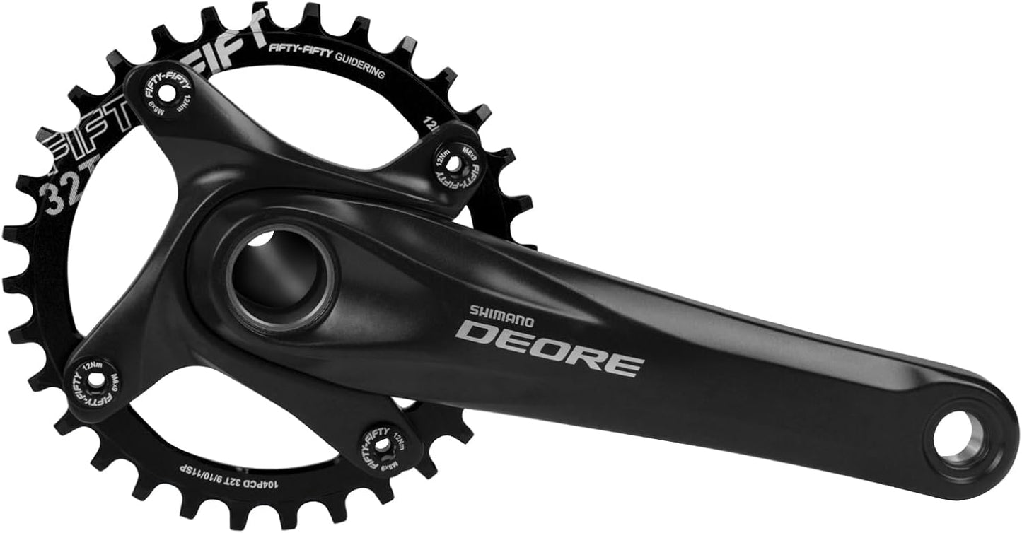 FIFTY-FIFTY Round 104BCD Chainring, 30T 32T 34T 36T Narrow Wide Mountain Bike Chainring, Single Chainring for 9/10/11-Speed with 4 Alloy Chainring Bolts for MTB