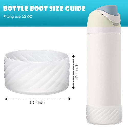 Silicone Boot for Owala 40 OZ Water Bottle, Boots Protector Sleeve Cover Bottom Bumper compatible with FreeSip Owala Water Bottles (Clear, 9 CM Boot Fits Owala 40 OZ Bottle)