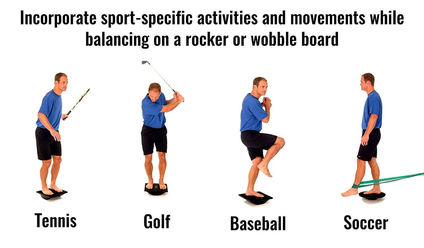 THERABAND Rocker Board Stability and Balance Trainer, Lateral Balance Board for Physical Therapy, Core Strengthening, Injury Rehabilitation, Agility Improvement, Coordination Exercise, & Surf Training