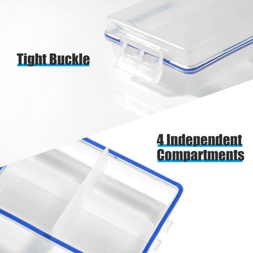 4 Pcs Mini Waterproof Tackle Organizer - Small Fly Fishing Box with Dividers for Hooks, Flies, Beads & Lures
