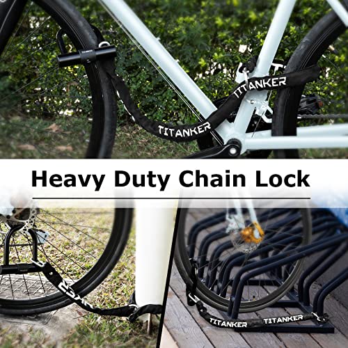 Heavy Duty Bike Chain Lock with U Lock and 2 Keys - 3 Feet, 6mm Chain