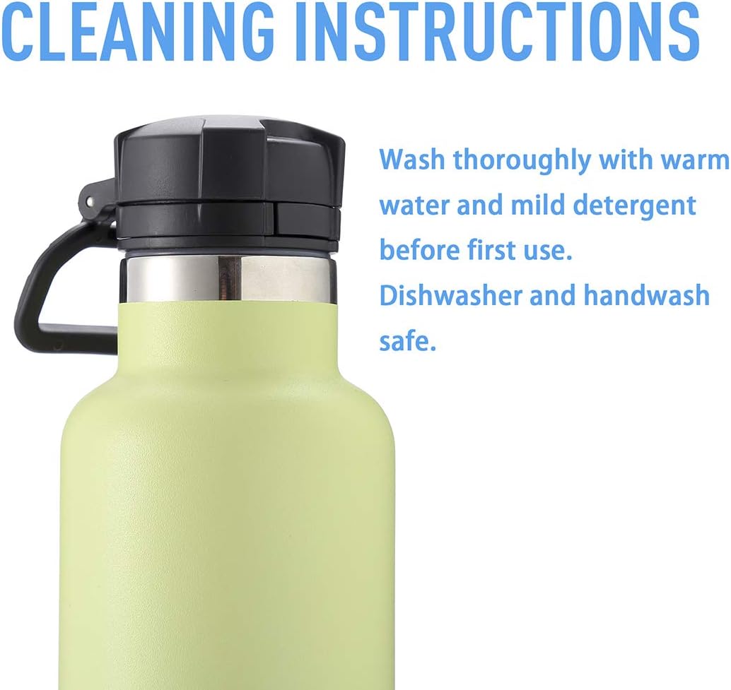 Flip Top Lid Replacement Cap for Insulated Water Bottles | 12-24 Oz | Portable