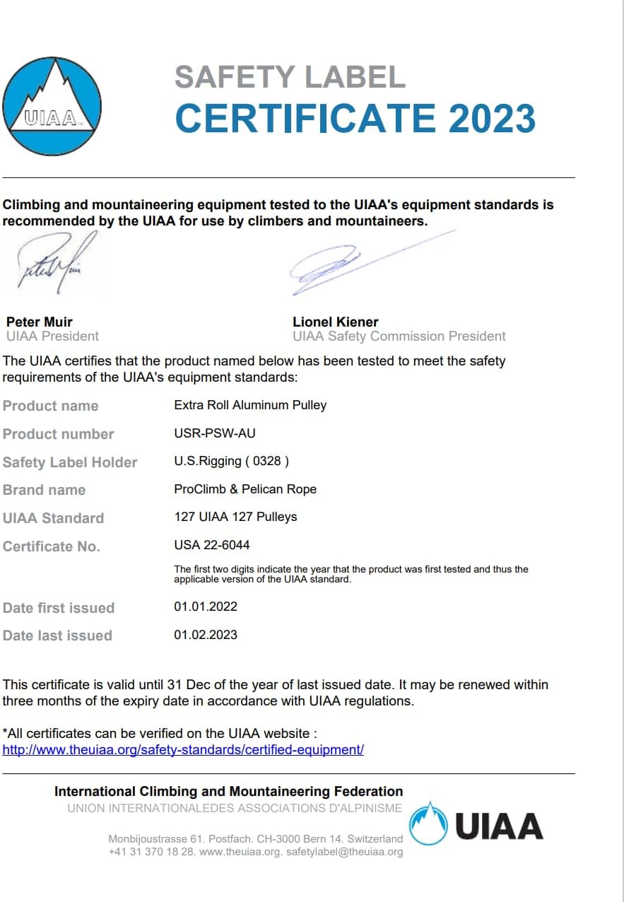 30kN Large Aluminum Rope Pulley - Single/Double Sheave, CE/UIAA Certified
